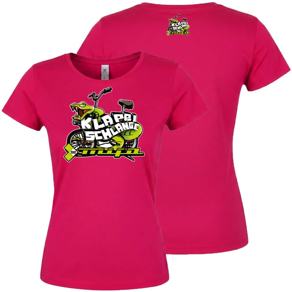 Klappischlange Damen Shirt Front Print Pink